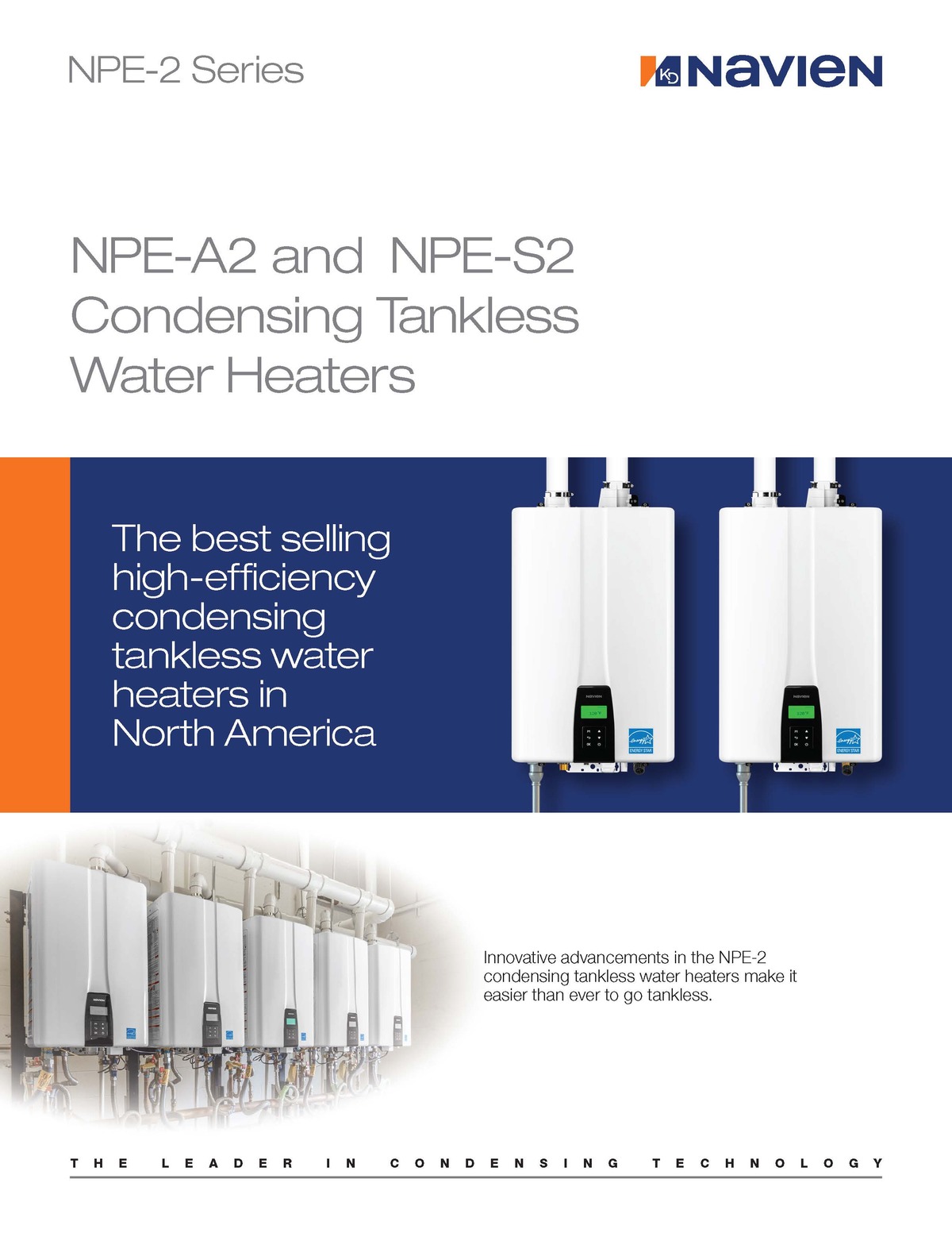 Navien NPE-A2 and NPE-S2 Condensing Tankless Water Heaters Infographic